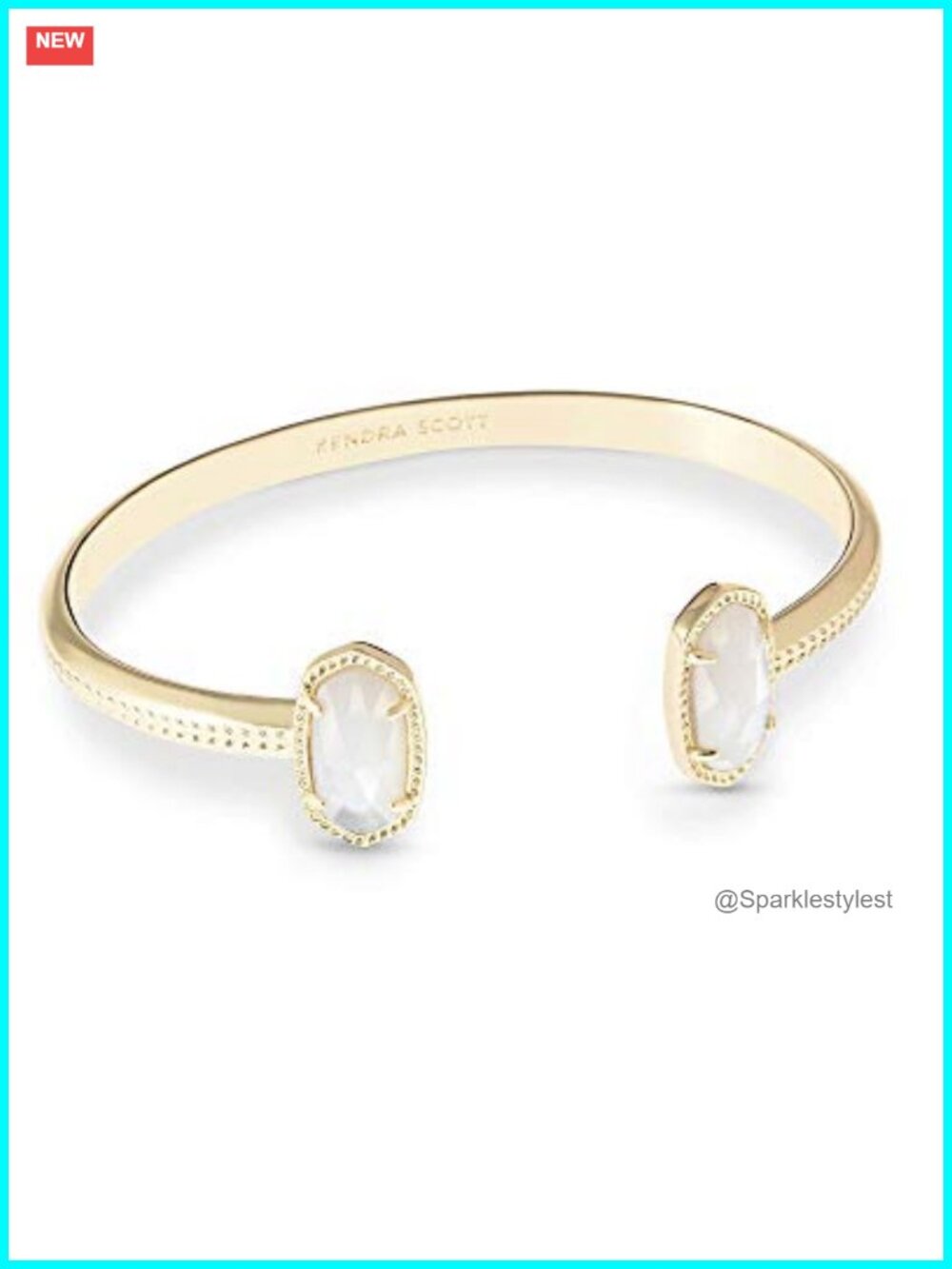 Kendra Scott Elton Cuff Bracelet for Women, Custom Stone, Adjustable, Gift Box